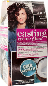 Loreal Paris Casting Creme Gloss Hair Color 4102 Питательная безаммиачная крем-краска для волос, оттенок прохладный каштановый