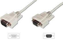 Компьютерные разъемы и переходники ASSMANN Electronic D-Sub M/F 3m кабель последовательной связи Бежевый AK-610203-030-E