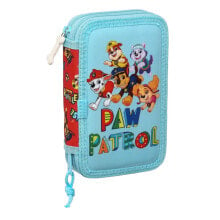 School Case with Accessories The Paw Patrol Funday Blue Red 12.5 x 19.5 x 4 cm (28 Pieces)