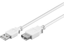 Компьютерные разъемы и переходники goobay USB 2.0 A M/F 1.8m USB кабель 1,8 m USB A Белый 96198