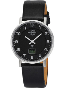 Женские наручные часы унисекс часы аналоговые круглые черный кожаный браслет MASTER TIME