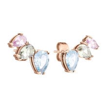Ювелирные серьги charming bronze earrings with zircons TJ-0078-E-14