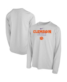 Nike big Boys and Girls White Clemson Tigers 2023 On Court Sole Bench T-shirt