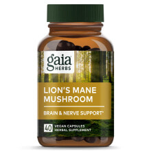 Грибы gaia Herbs Lion's Mane Mushroom  Экстракт гриба ежовик гребенчатый для поддержки мозга и нервной системы 40 капсул