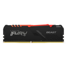 Модули памяти (RAM) Технология Kingston FURY Beast RGB, 16 ГБ, 1 x 16 ГБ, DDR4, 3600 МГц, 288-контактный DIMM, Черный