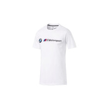 Мужские спортивные футболки мужская футболка спортивная  белая с надписью на груди Puma Bmw Mms Logo Tee