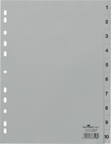 Durable PP dividers A4, numeric 1-10, gray Durable gray