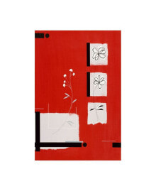 Trademark Global pablo Esteban Flowers on Red Background Canvas Art - 15.5