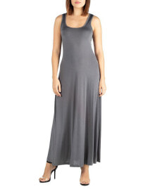 Купить женские платья 24seven Comfort Apparel: Women's Slim Fit A-Line Sleeveless Maxi Dress