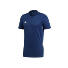Мужские спортивные футболки мужская футболка спортивная синяя однотонная Adidas Core 18