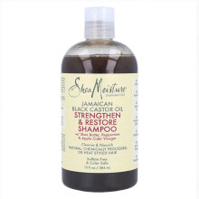 Шампуни для волос shea Moisture Jamaican Black Castor Oil Shampoo Укрепляющий и восстанавливающий шампунь с касторовым и ши маслами 384 мл