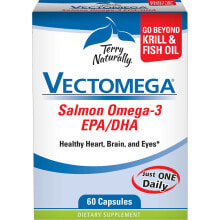 Рыбий жир и Омега 3, 6, 9 terry Naturally Vectomega Salmon Omega-3 EPA-DHA Омега-3 жирных кислот витамином D3 60 капсул