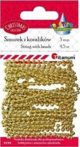 Titanum Koraliki na sznurku 3mmx4,5m złote