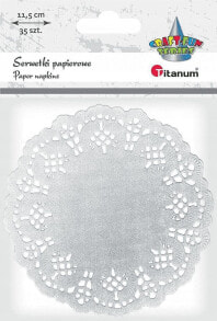 Titanum Serwetki papierowe okrągłe 11,5cm srebrne 35szt.