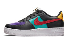 Nike Air Force 1 Low LV8 EMB 休闲 金扣 低帮 板鞋 GS 黑红紫 / Кроссовки Nike Air Force 1 Low LV8 EMB GS DN4178-001