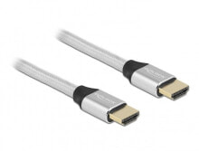 Компьютерный разъем или переходник DeLOCK 85366, 1 m, HDMI Type A (Standard), HDMI Type A (Standard), 3D, 48 Gbit/s, Silver
