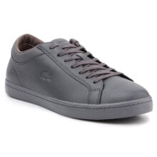 Мужские кроссовки мужские кроссовки повседневные черные кожаные низкие демисезонные Lacoste Straightset 4 Srm Gry Leather M 30SRM4015