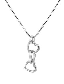 Ювелирные колье enamored silver necklace Trio Triple Heart DP835 (chain, pendant)