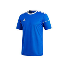 Мужские спортивные футболки Мужская футболка спортивная  синяя однотонная для бега Adidas Squadra 17