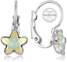 Серьги серьги для девочек с радужным кристаллом STARBLOOM.