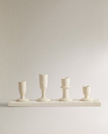 Irregular stoneware candlestick