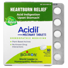 Acidil, Heartburn Relief, Unflavored, 60 Meltaway Tablets