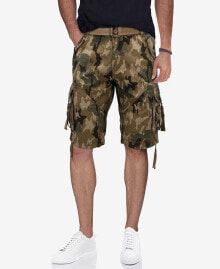 X-Ray men's Belted Twill Tape Detail Cargo Short