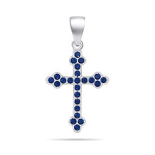Кулоны и подвески silver pendant with blue zircons Cross PT84WB