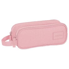 SAFTA Basic Pink Double Pencil Case