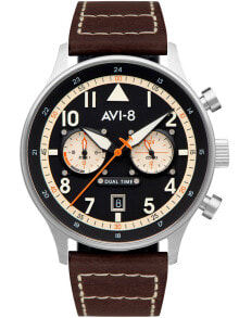 Мужские наручные часы с ремешком AVI-8 av-4088-01 Carey Dual Time 44mm 5ATM