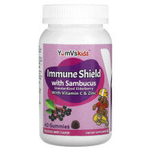 Yum-Vs, иммунная защита с бузиной, ягодный вкус, 60 жевательных таблеток