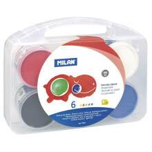 MILAN Case 6 Pots 100ml Finger Paint Basic Colours