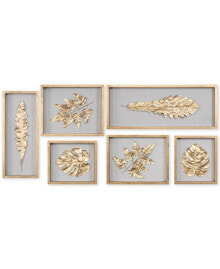 Uttermost golden Leaves 6-Pc. Shadow Box Wall Art Set