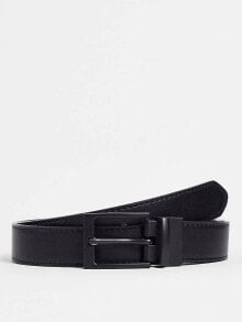 Мужские ремни и пояса aSOS DESIGN slim reversible faux leather belt in black and snake