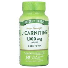 L-Carnitine, Mega Strength, 1,000 mg, 60 Quick Release Capsules (500 mg Per Capsule)