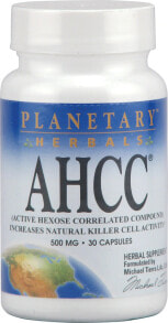 Грибы Planetary Herbals AHCC Активное коррелированное соединение гексозы из мицелия грибов шиитаке 500 мг 30 капсул