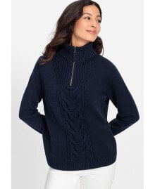 Купить женские свитеры и кардиганы Olsen: Women's 1/4 Zip Cable Sweater