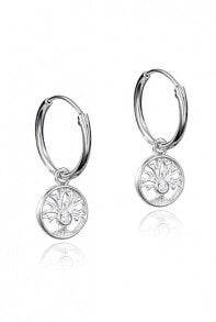 Ювелирные серьги round Silver Earrings Tree of Life Popular 71057E000-30