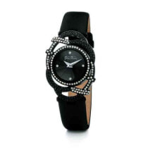 Женские наручные часы Женские часы аналоговые со стразами на циферблате черный браслет Folli Follie