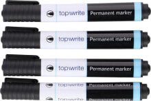 Topwrite Topwrite - Marker permanentny 4 szt. (czarny)