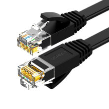 Płaski kabel sieciowy patchcord LAN RJ45 Ethernet Cat. 6 12m czarny