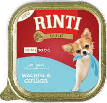 Купить влажные корма для собак Rinti: Rinti Rinti Gold Mini Przepiórka i drób - 100g