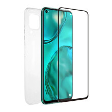 MUVIT Pack Huawei P40 Lite Case Glass Soft And Tempered Glass Silicone phone case