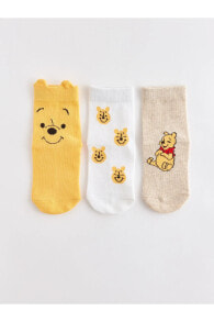 Winnie the Pooh Baskılı Erkek Bebek Soket Çorap 3'lü