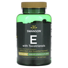 Swanson, Витамин E полного спектра с токотриенолами, 100 МЕ, 120 мягких таблеток