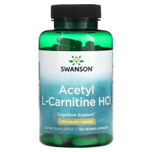 Аминокислоты swanson, Ацетил L-карнитин гидрохлорид, 500 мг, 120 растительных капсул