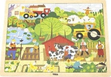 Детские развивающие пазлы viga Viga 44588 Puzzle na podkładce 48 elementów - poznajemy farmę