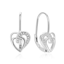 Серьги beautiful silver earrings with hearts AGUC1766