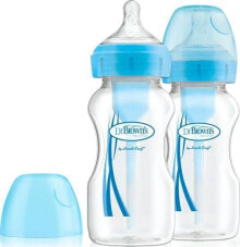 Бутылочки и ниблеры для малышей Dr Browns Butelka do karmienia niemowląt szeroka szyjka Options+ niebieska 0m+ 270ml 2 sztuki (WB92602)