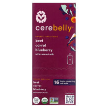 Детское пюре cerebelly, Organic Baby Puree, Beet, Carrot, Blueberry With Coconut Milk, 6 Pouches, 4 oz (113 g) Each